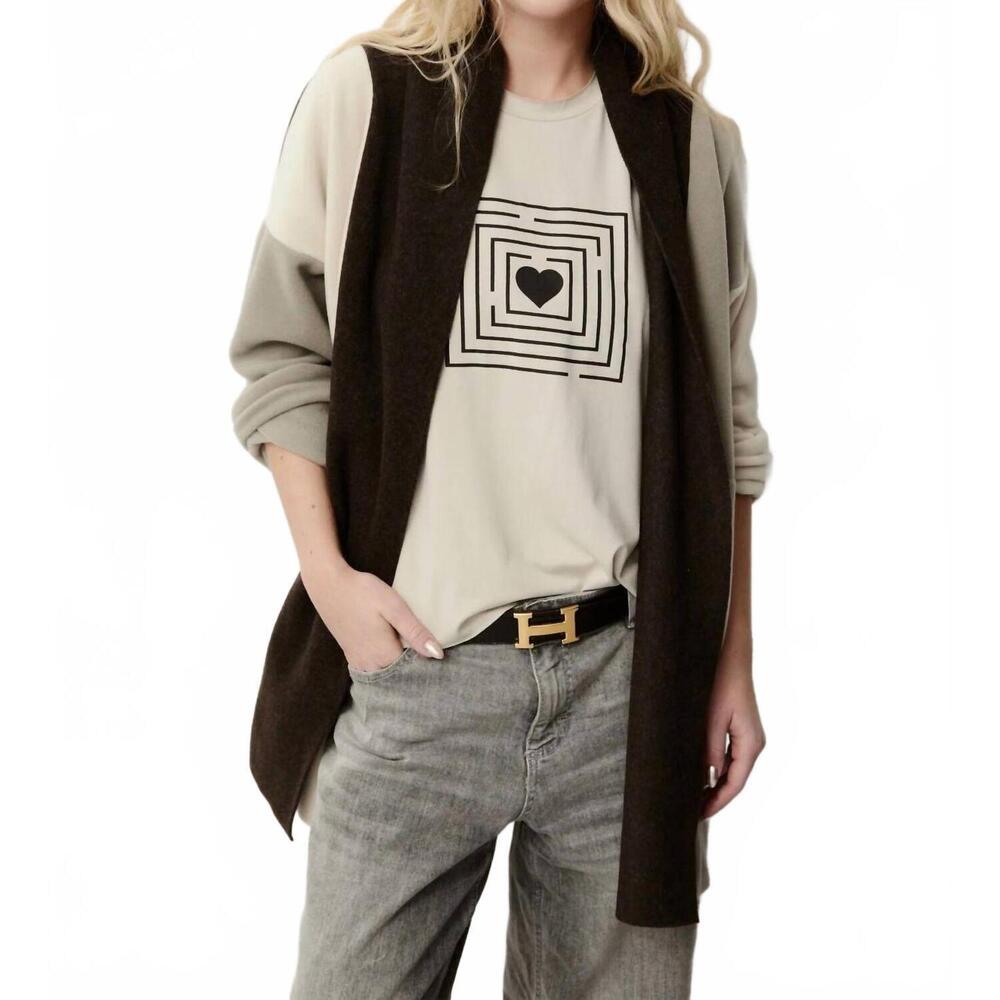 NEW HENRIETTE STEFFENSEN patch sweater in chokolate/elephant/kit